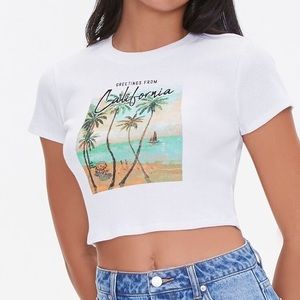 Forever 21 California Greetings Baby Tee